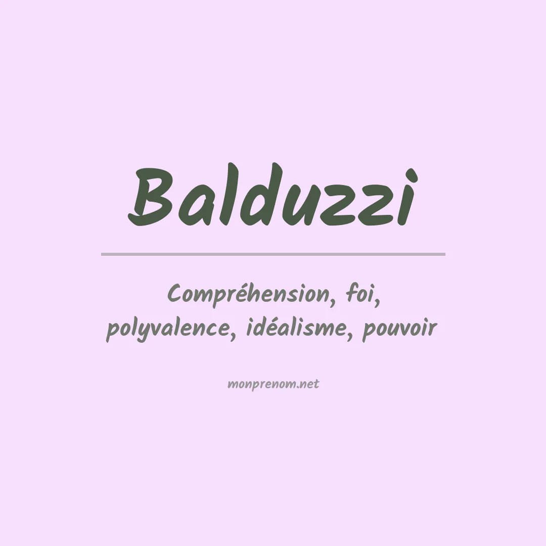 Signification du prénom Balduzzi