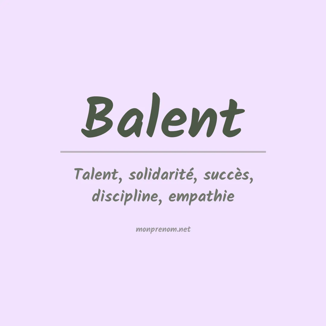 Prénom Balent