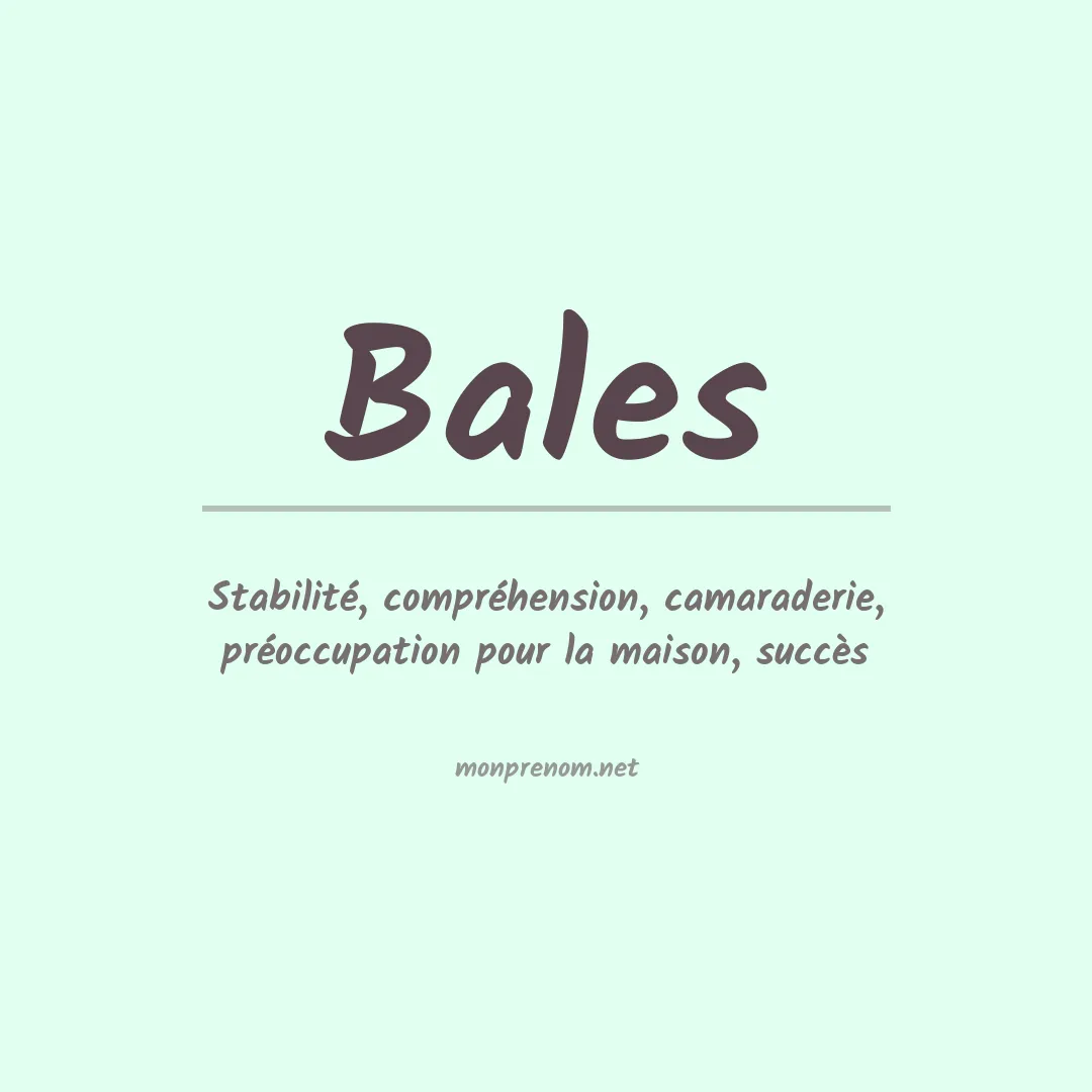 Prénom Bales