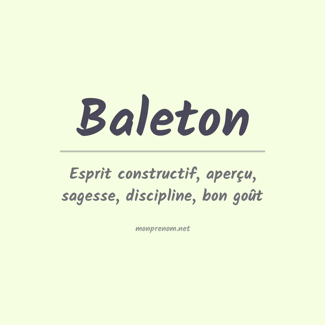 Signification du prénom Baleton