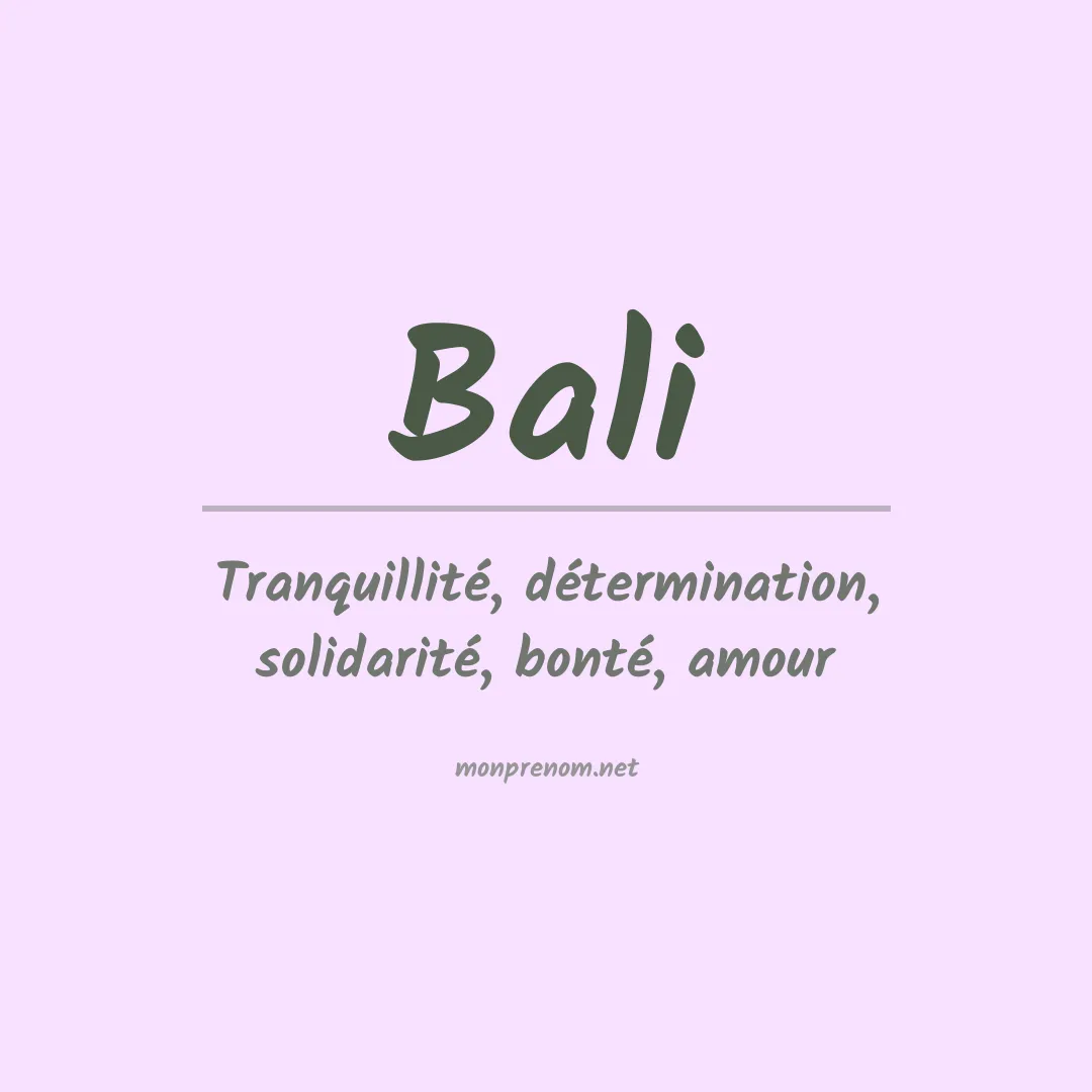 Prénom Bali
