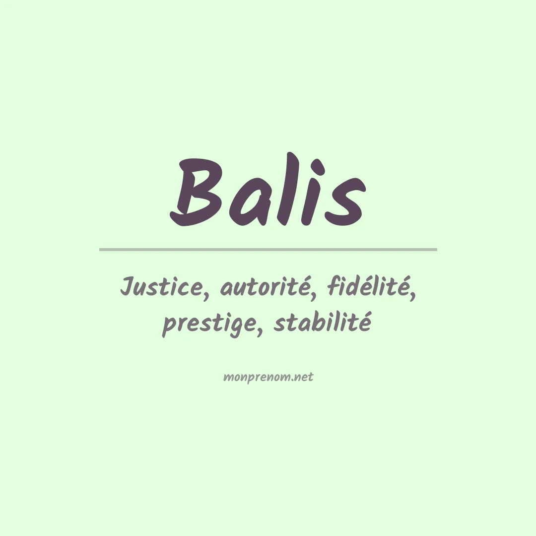 Prénom Balis