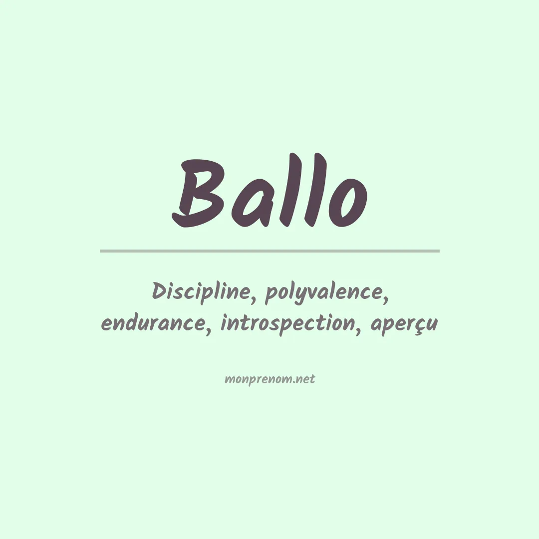 Prénom Ballo