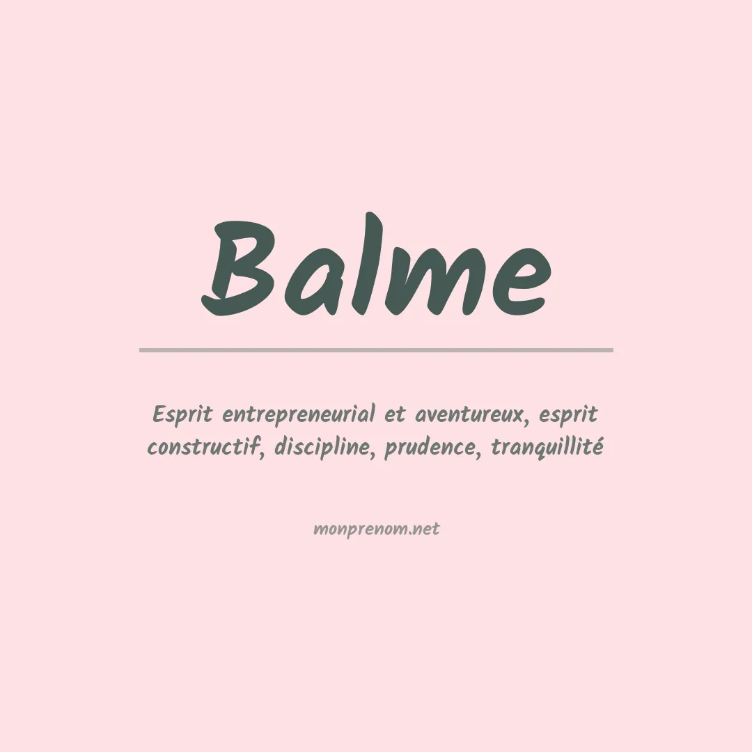 Signification du prénom Balme