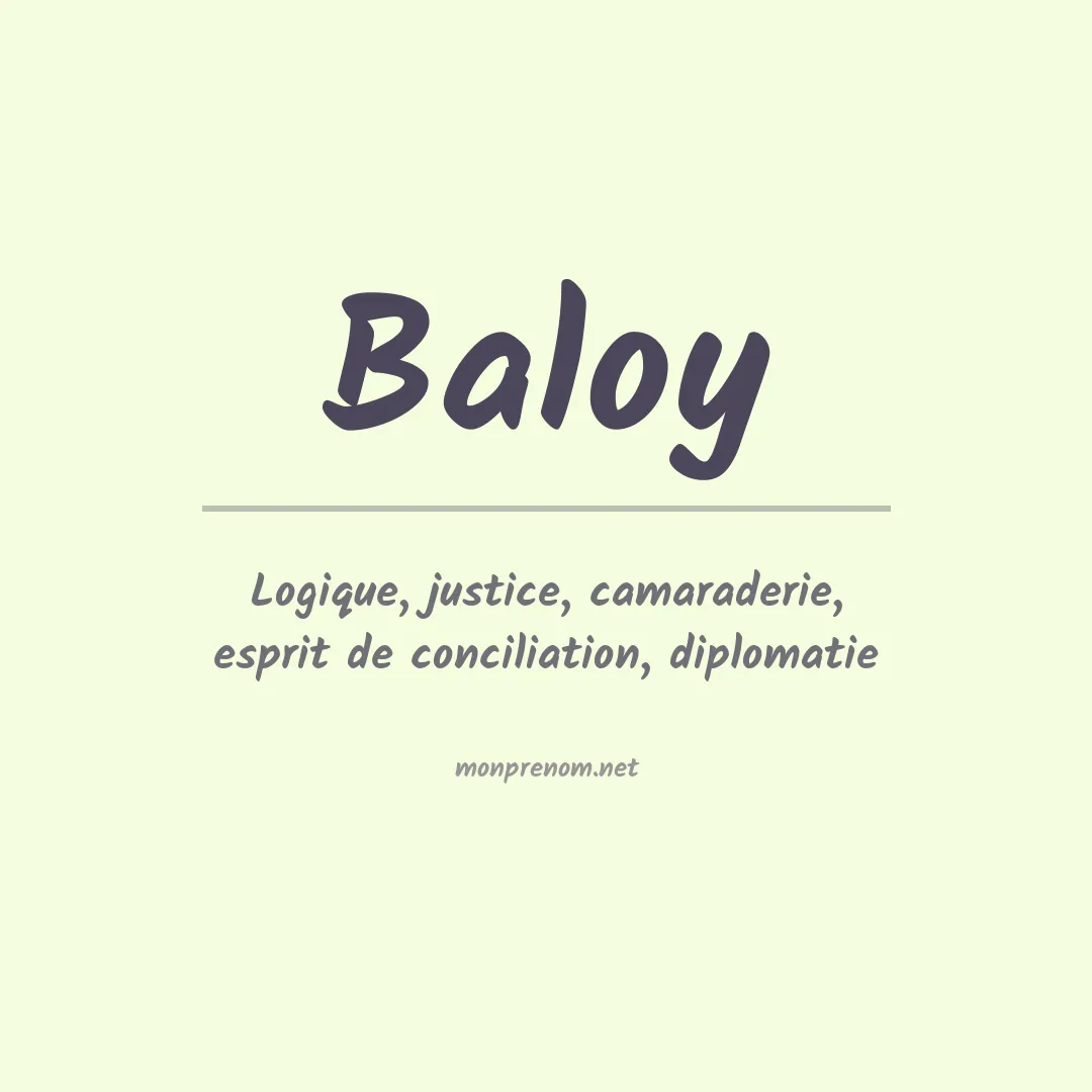 Signification du prénom Baloy