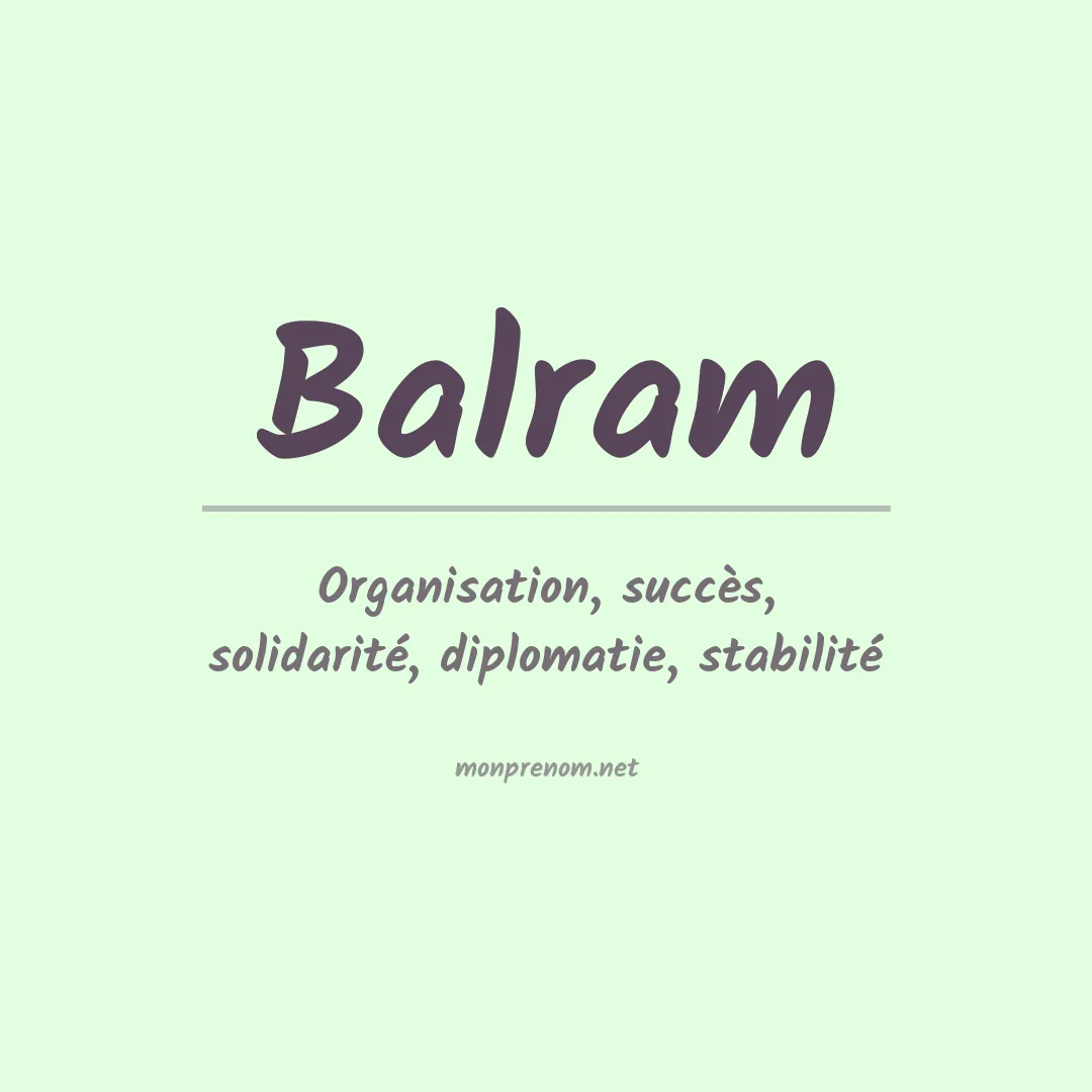 Signification du prénom Balram