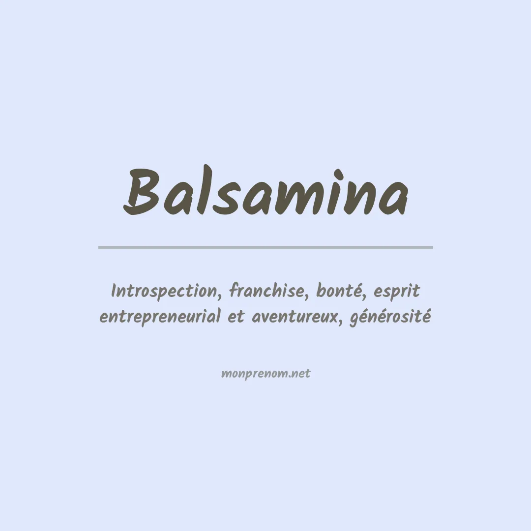 Signification du prénom Balsamina