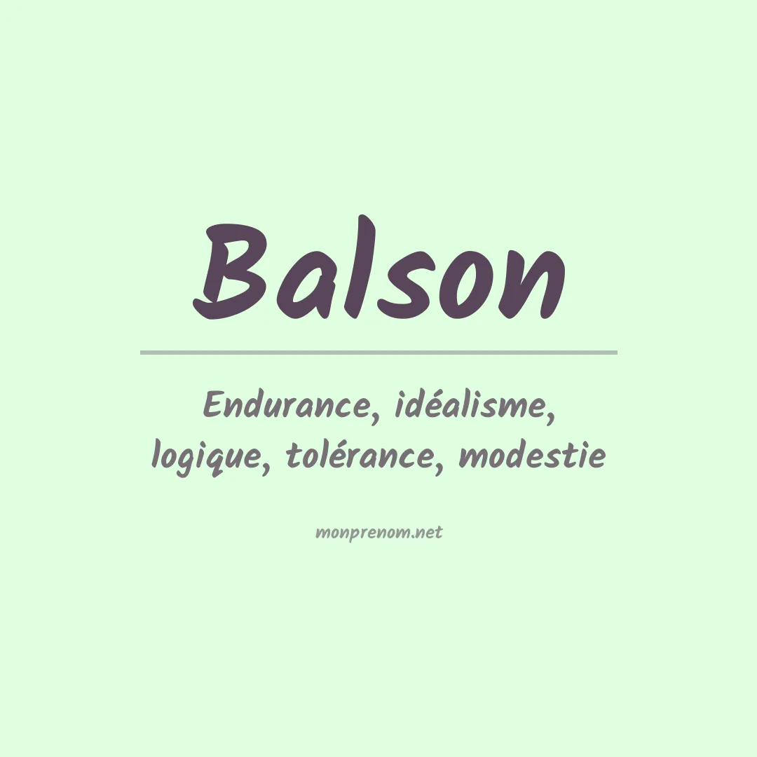 Prénom Balson