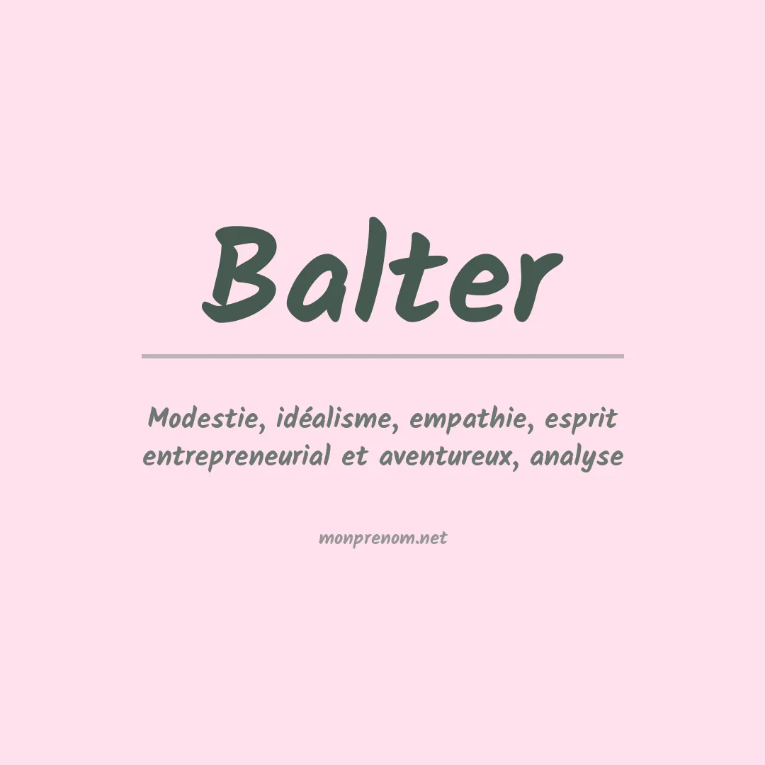 Prénom Balter