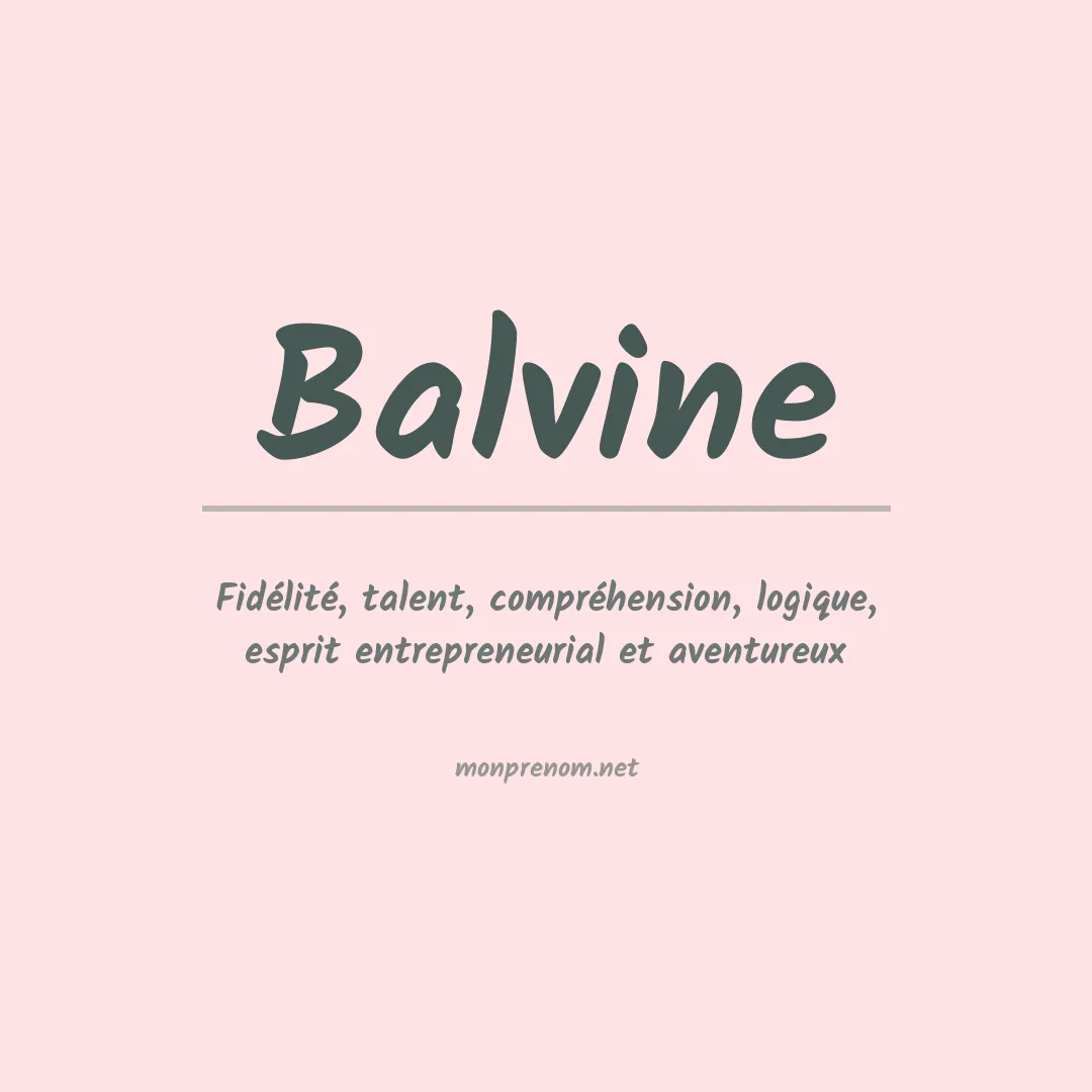 Signification du prénom Balvine