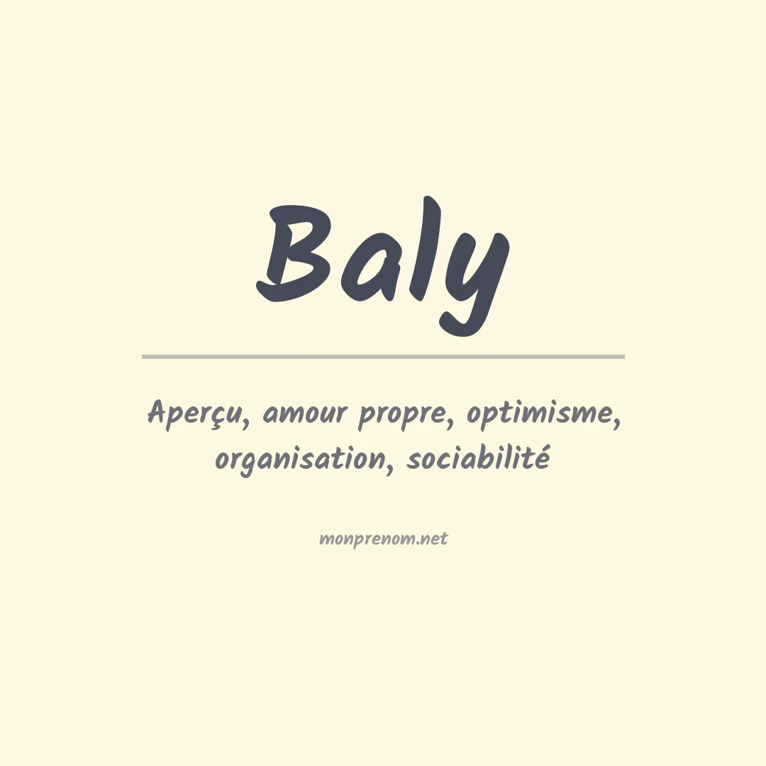 Signification du prénom Baly