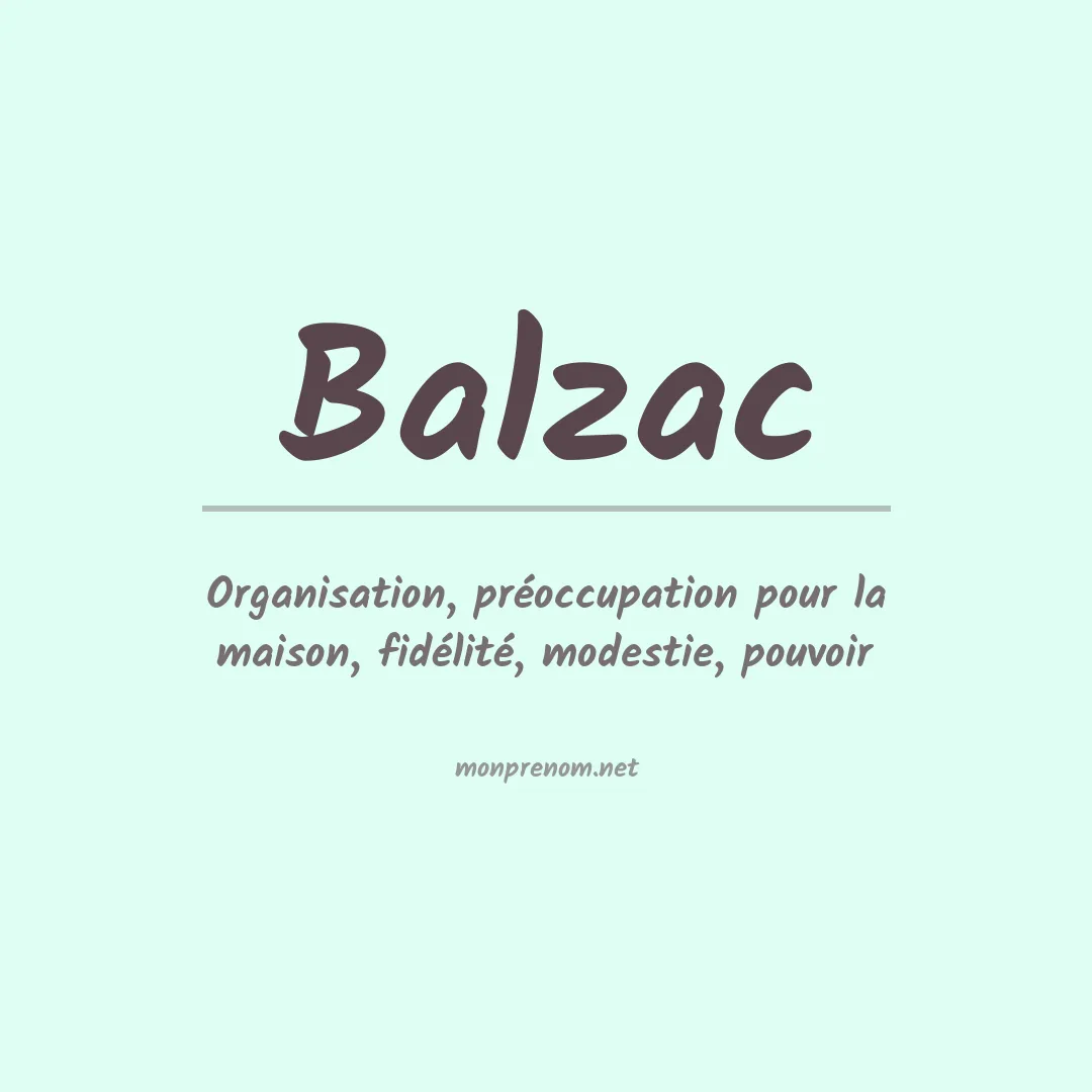 Signification du prénom Balzac