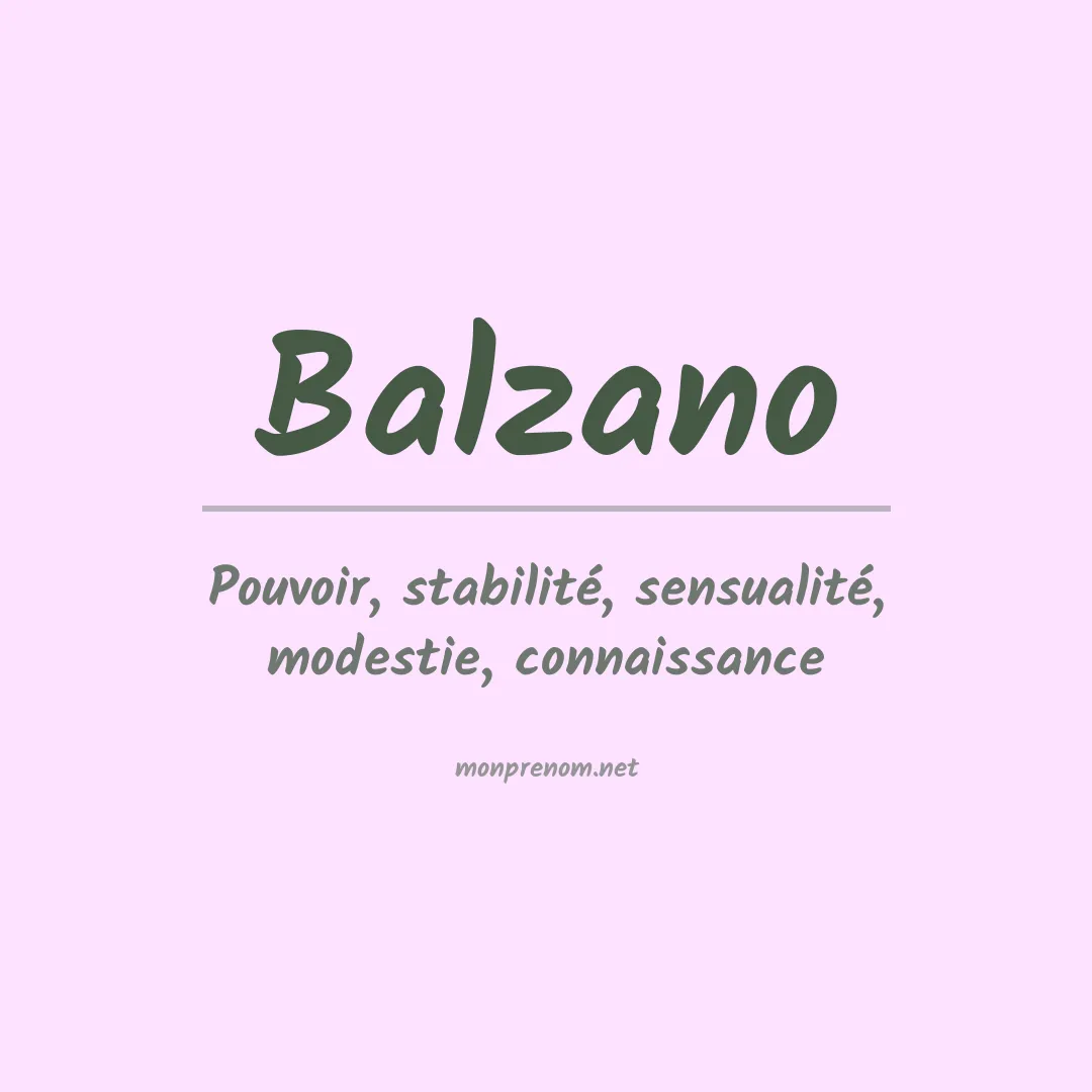Signification du prénom Balzano