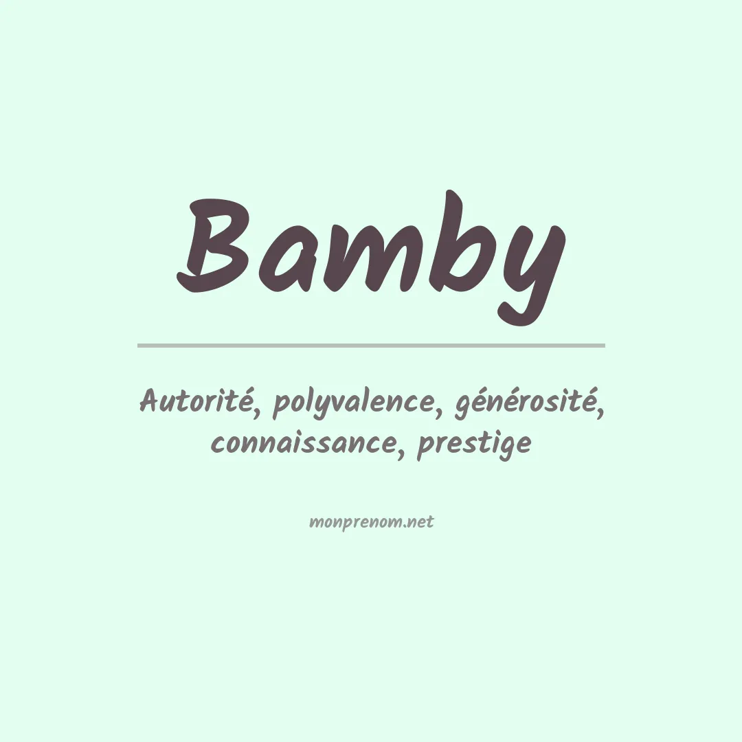 Signification du prénom Bamby