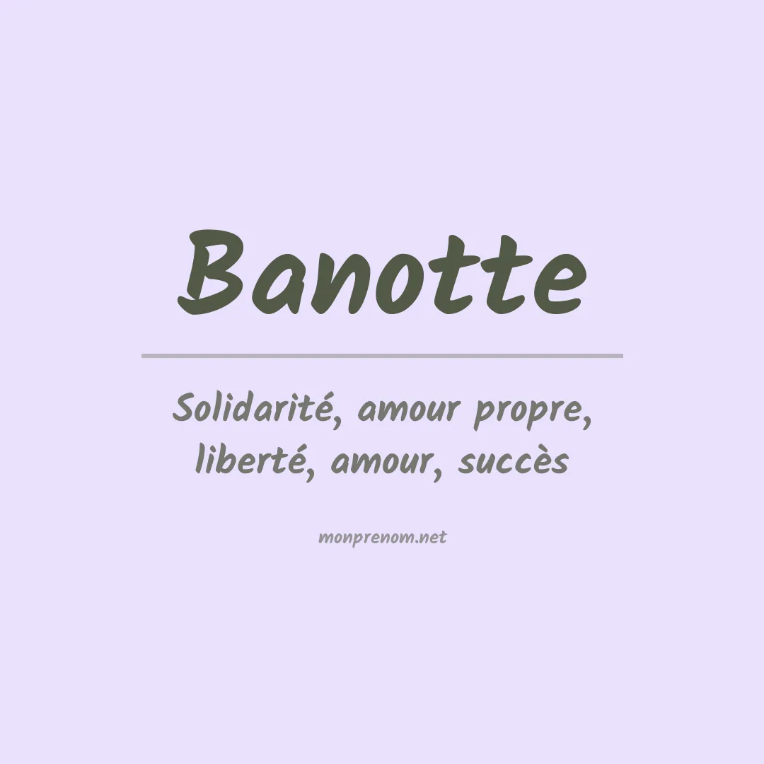 Signification du prénom Banotte