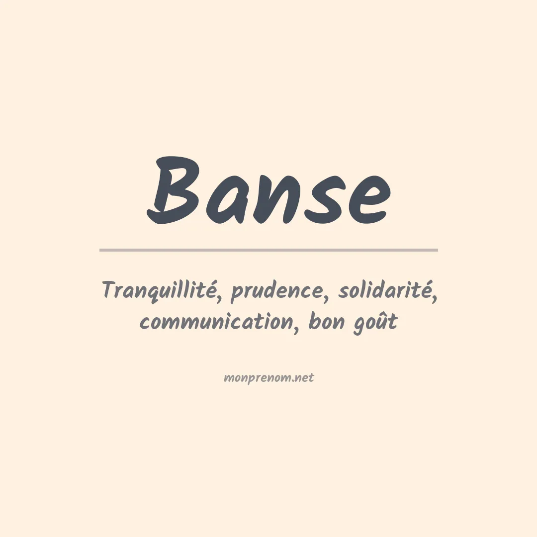 Prénom Banse