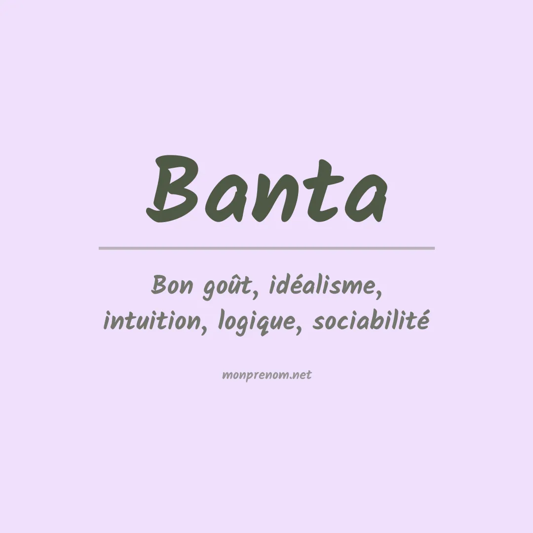 Prénom Banta