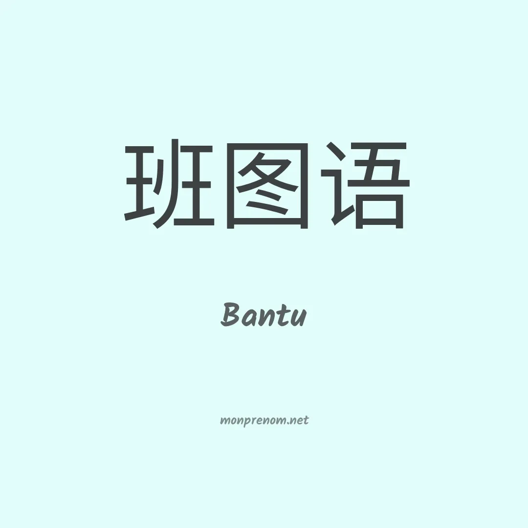 Bantu en chinois