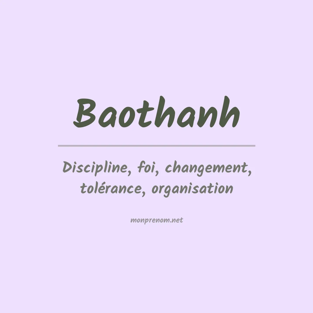 Signification du prénom Baothanh