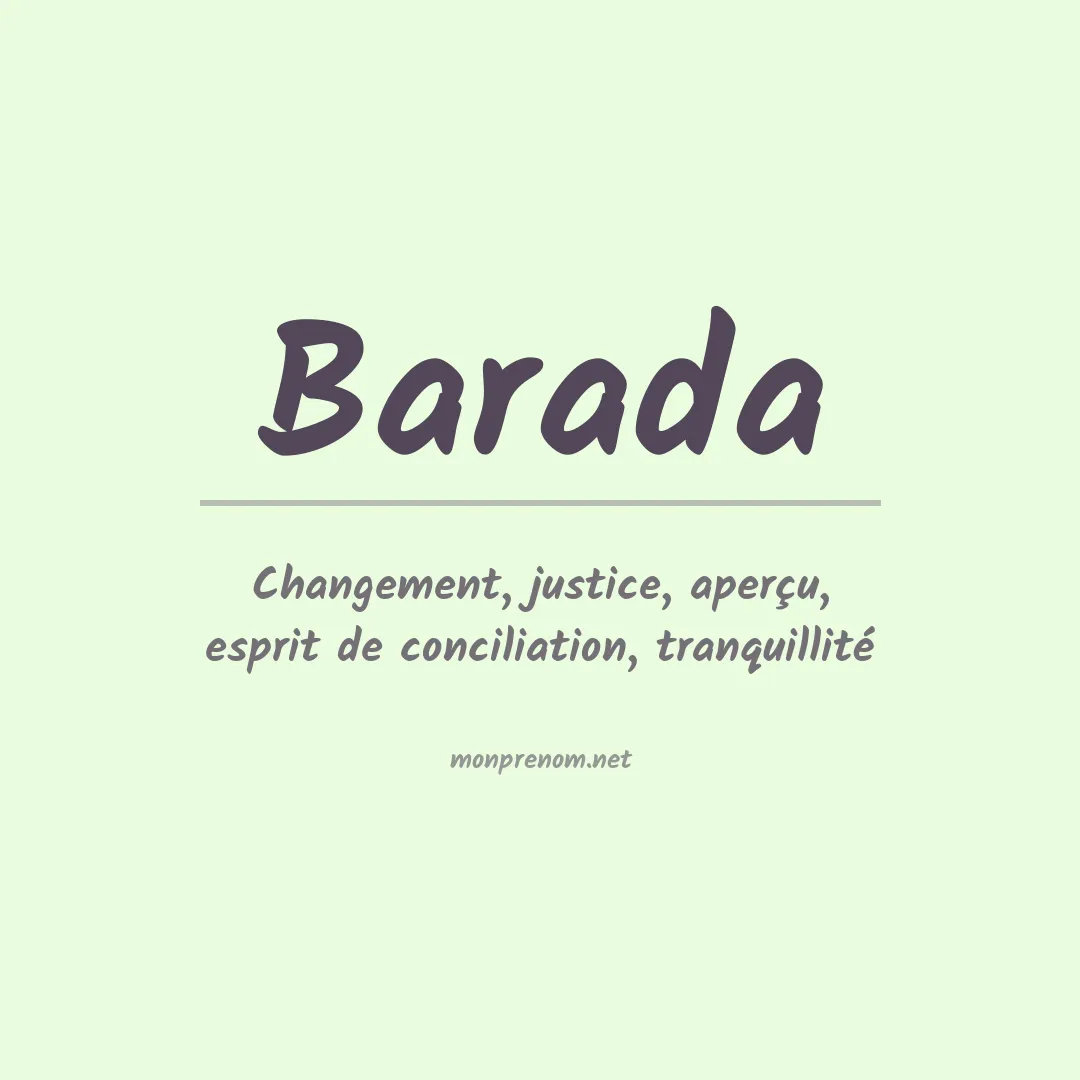 Signification du prénom Barada