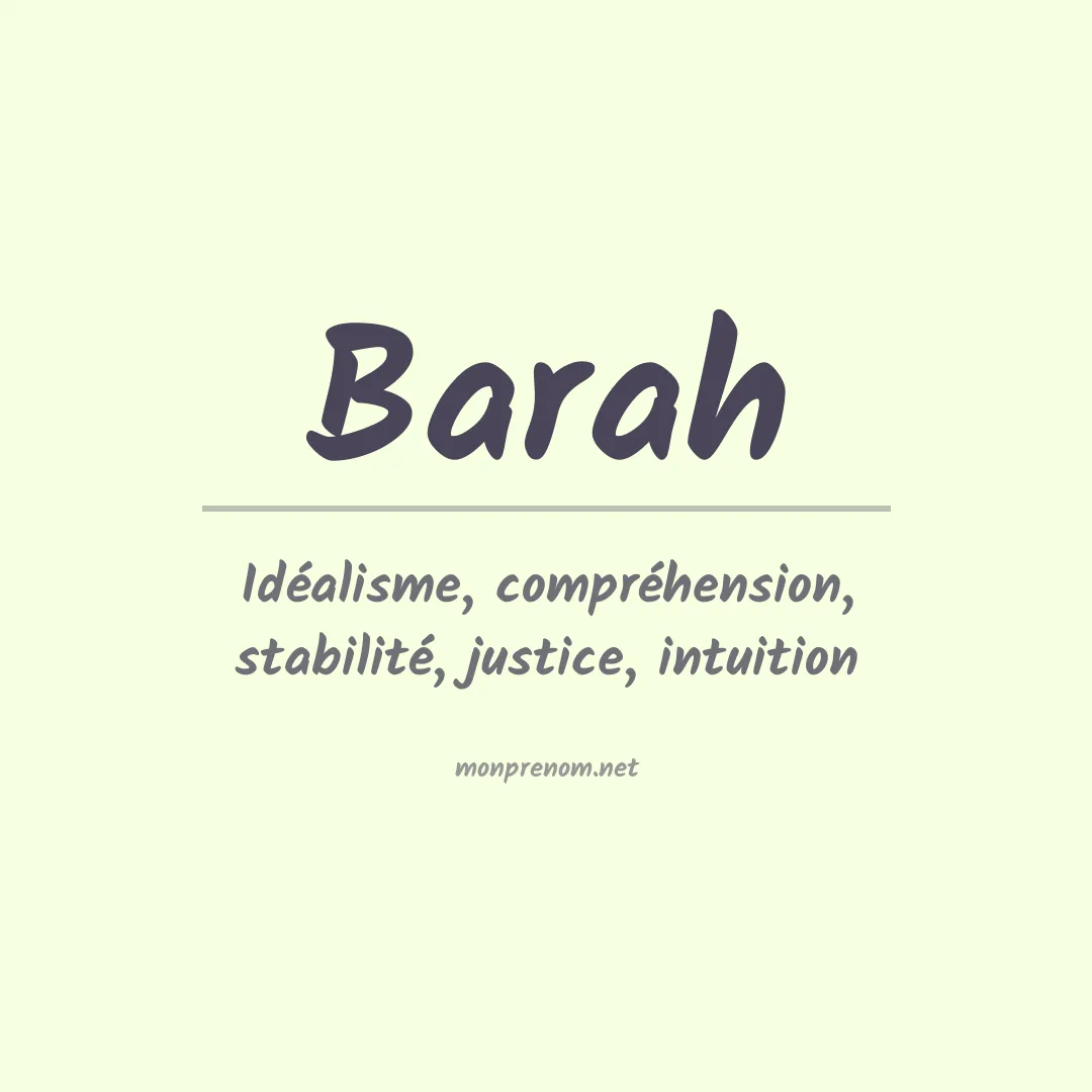 Signification du prénom Barah