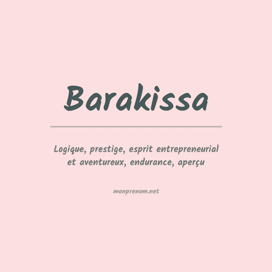 Signification du prénom Barakissa