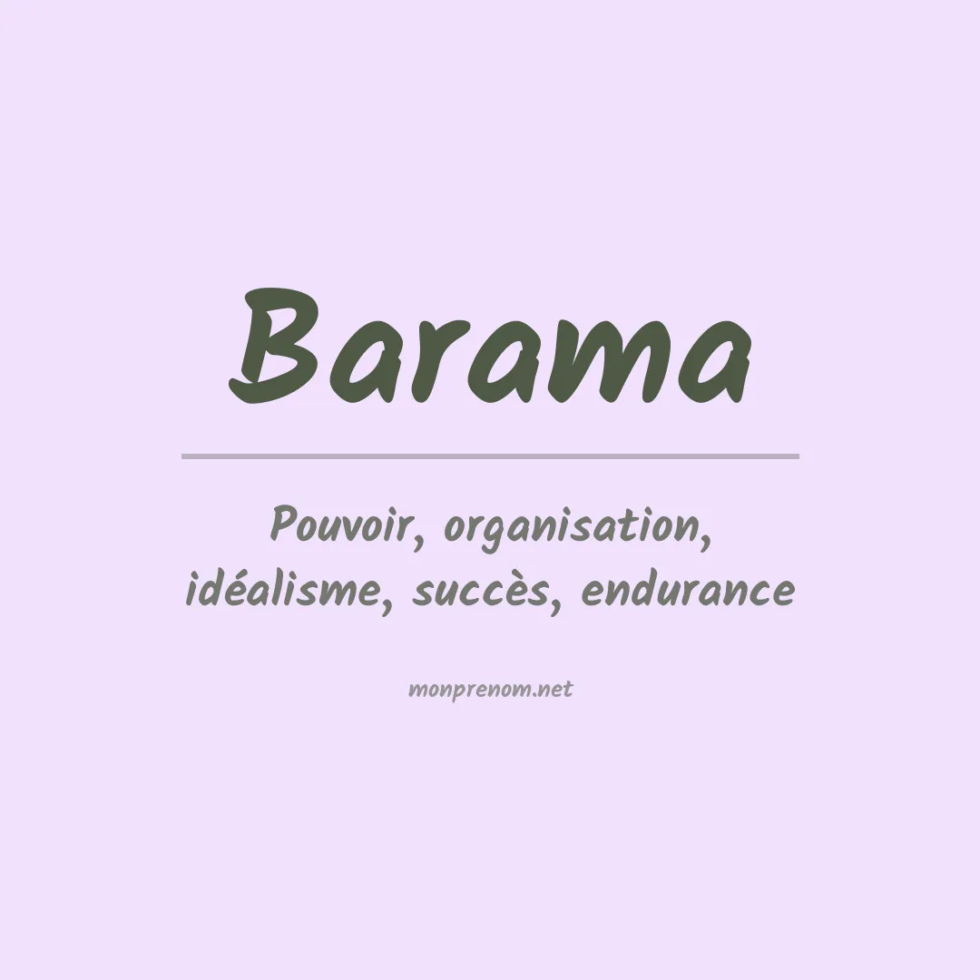 Signification du prénom Barama