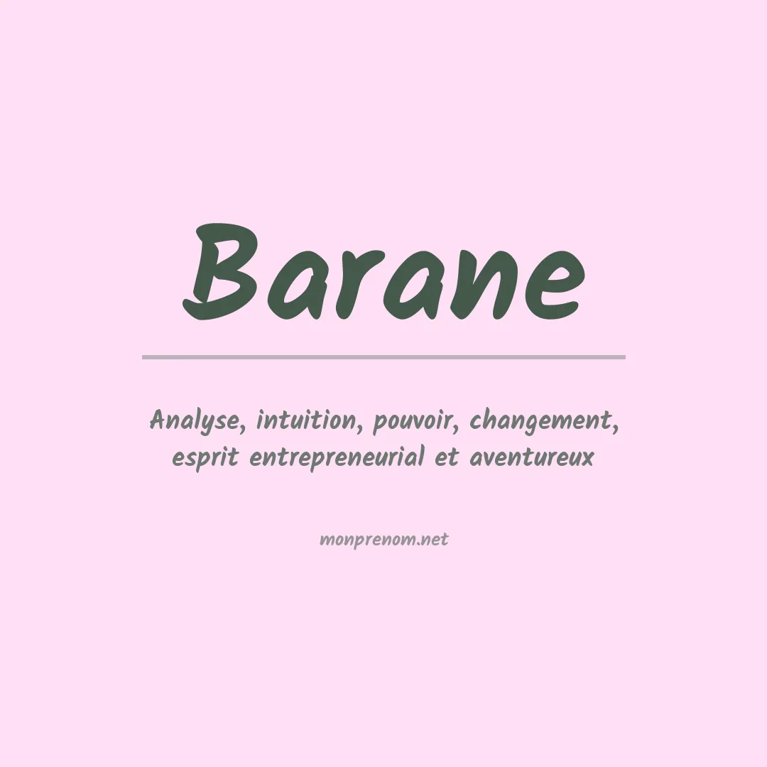 Signification du prénom Barane