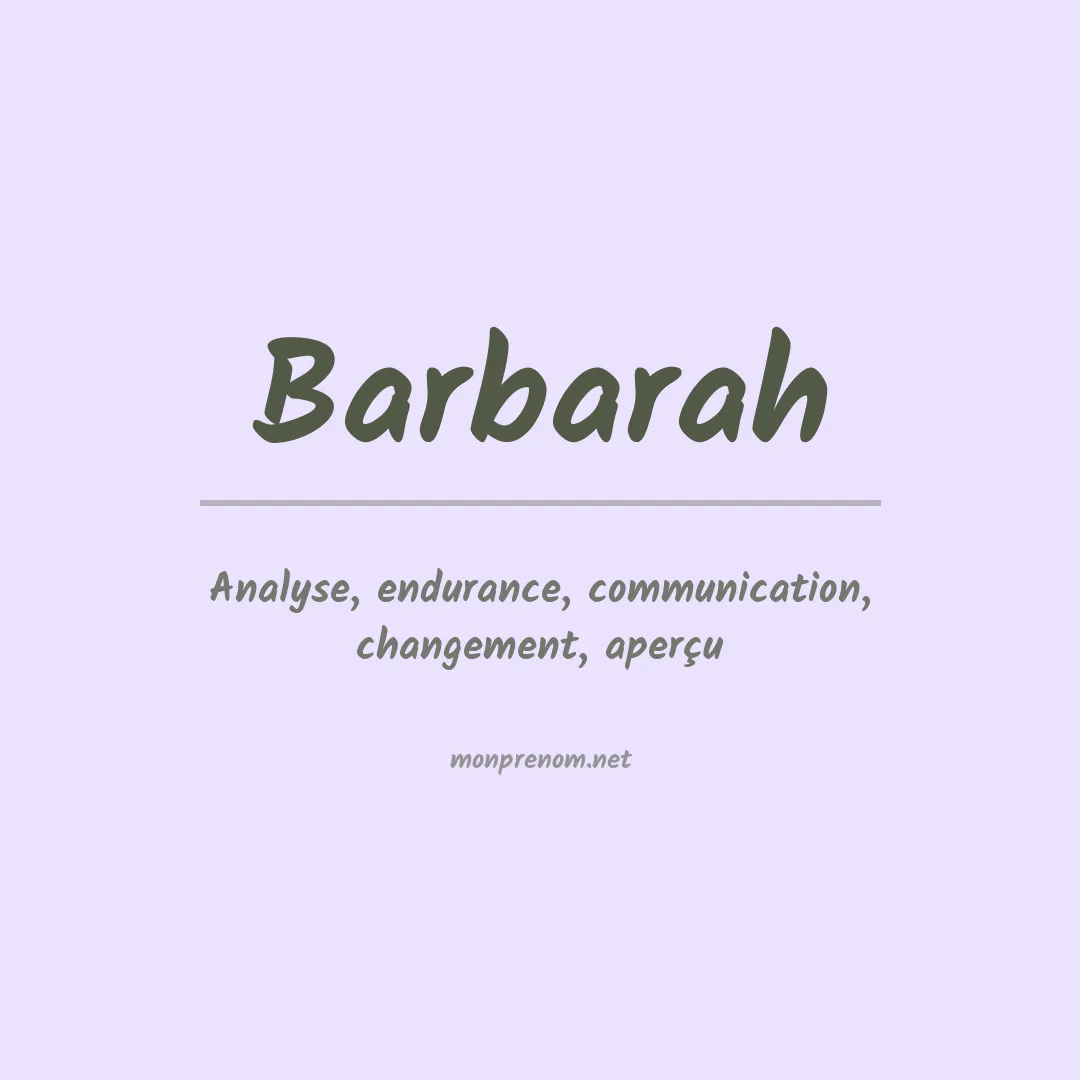 Prénom Barbarah