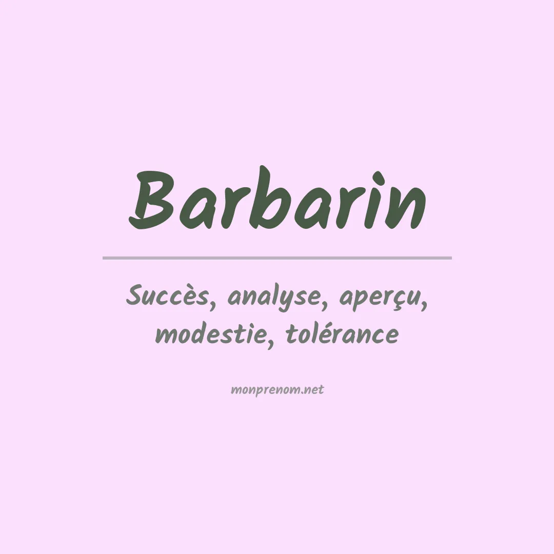 Prénom Barbarin
