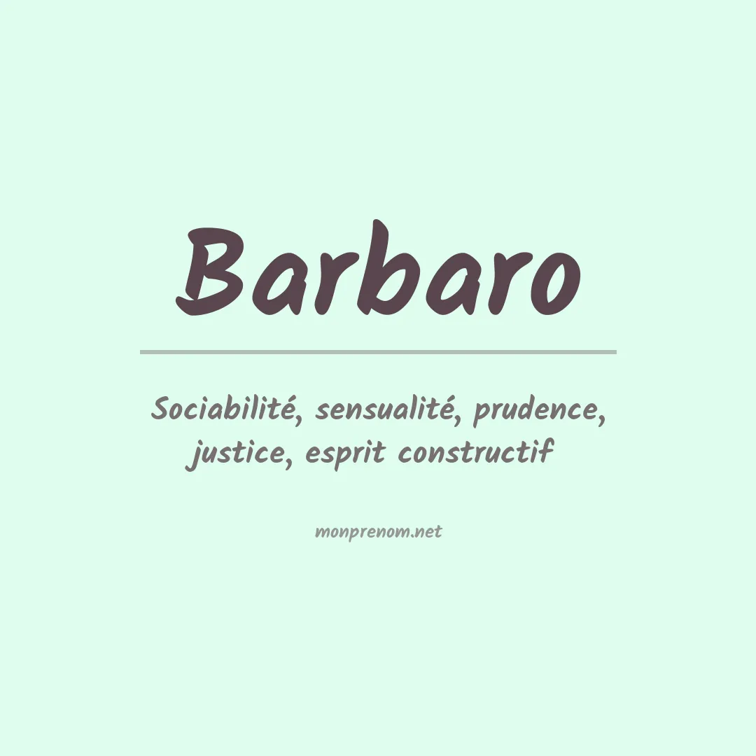 Prénom Barbaro