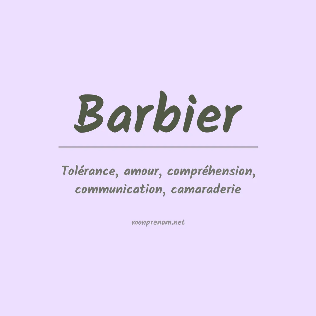 Prénom Barbier