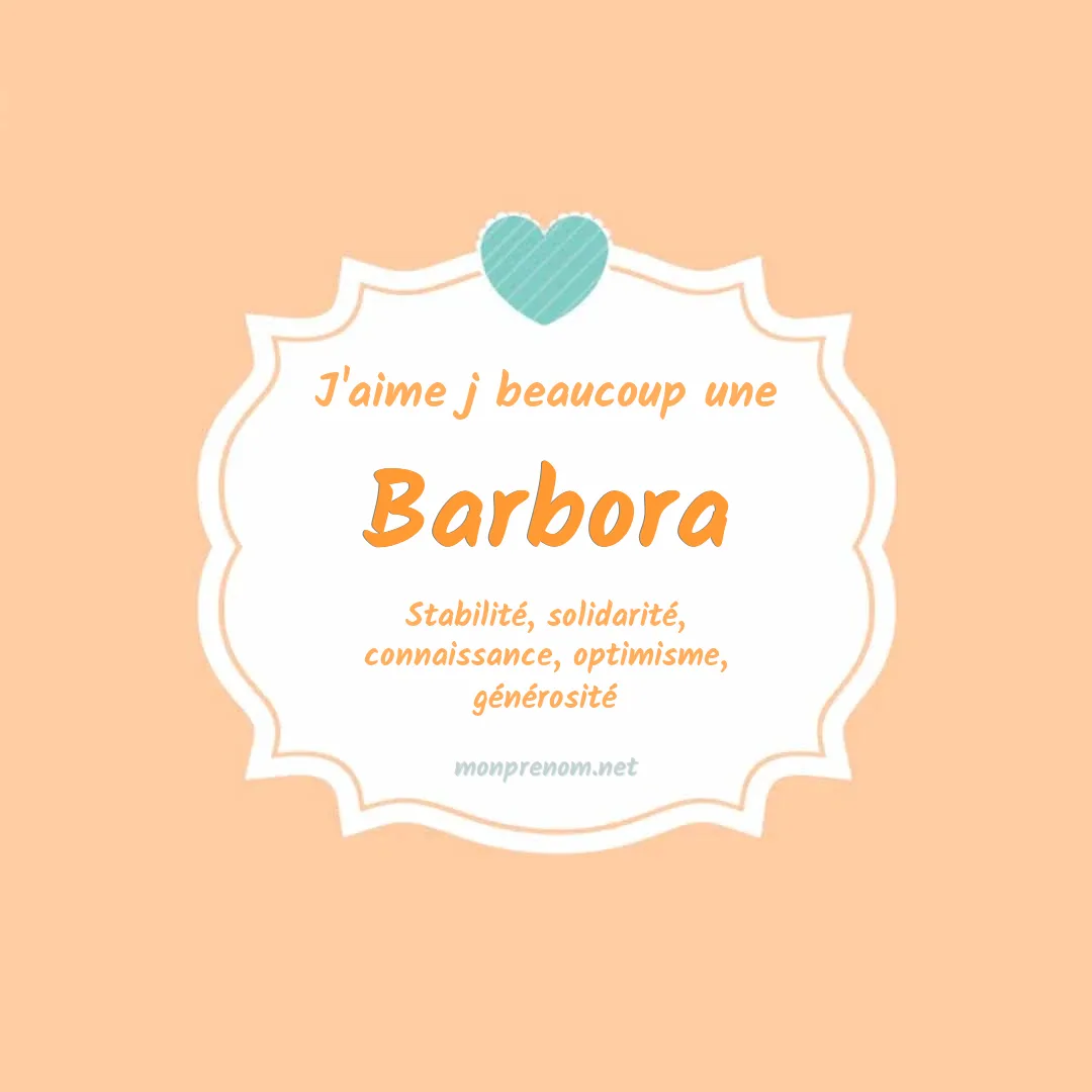 J'aime beaucoup Barbora