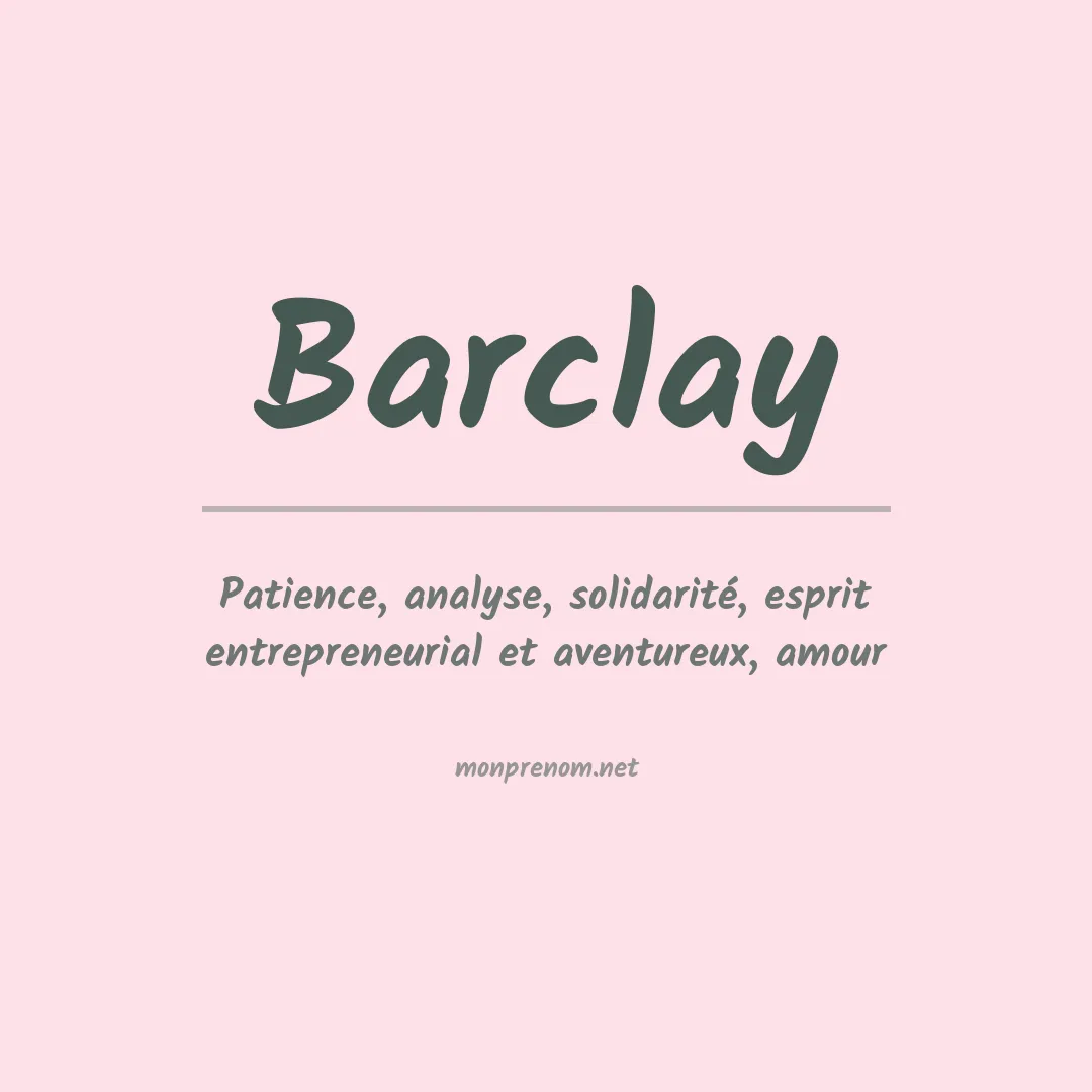 Prénom Barclay