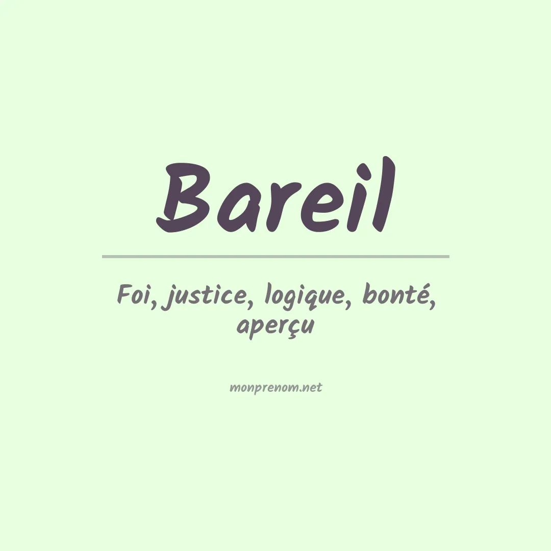 Signification du prénom Bareil
