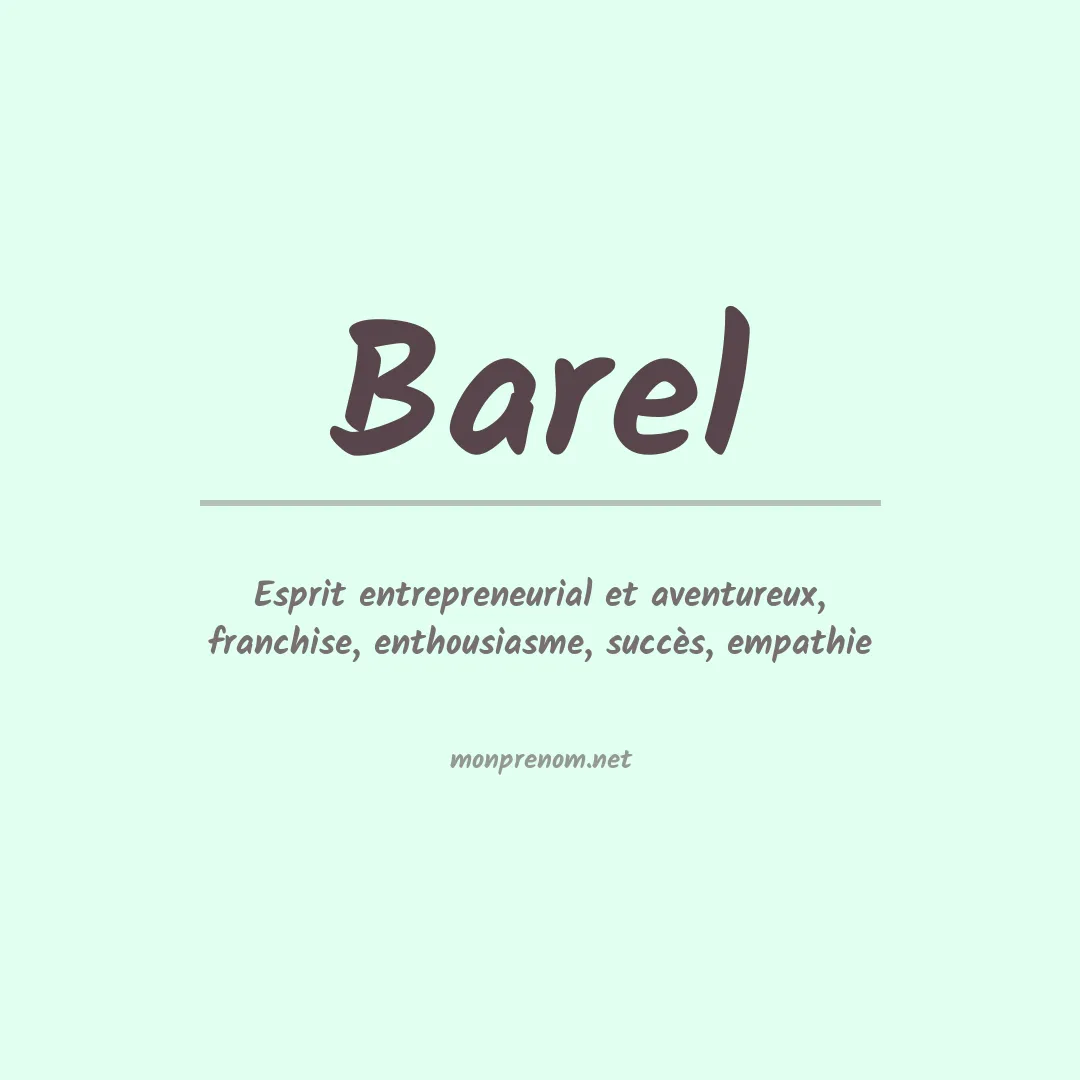 Signification du prénom Barel