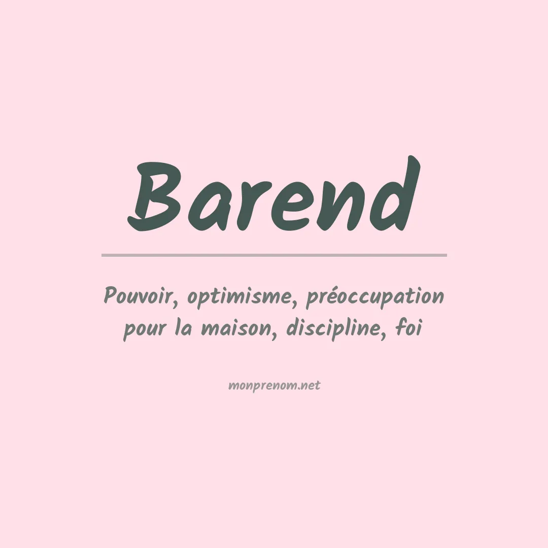 Signification du prénom Barend