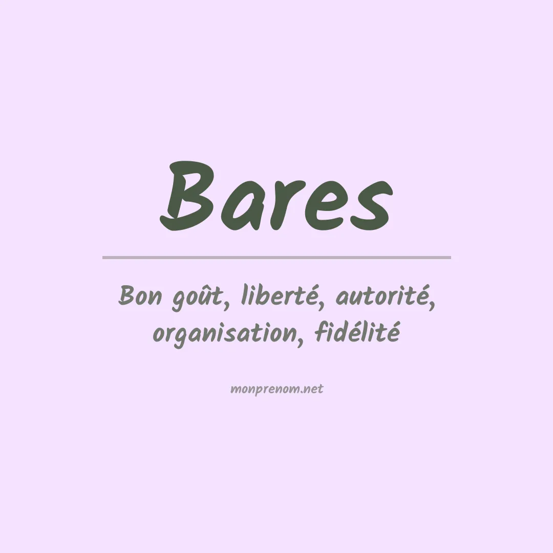 Prénom Bares