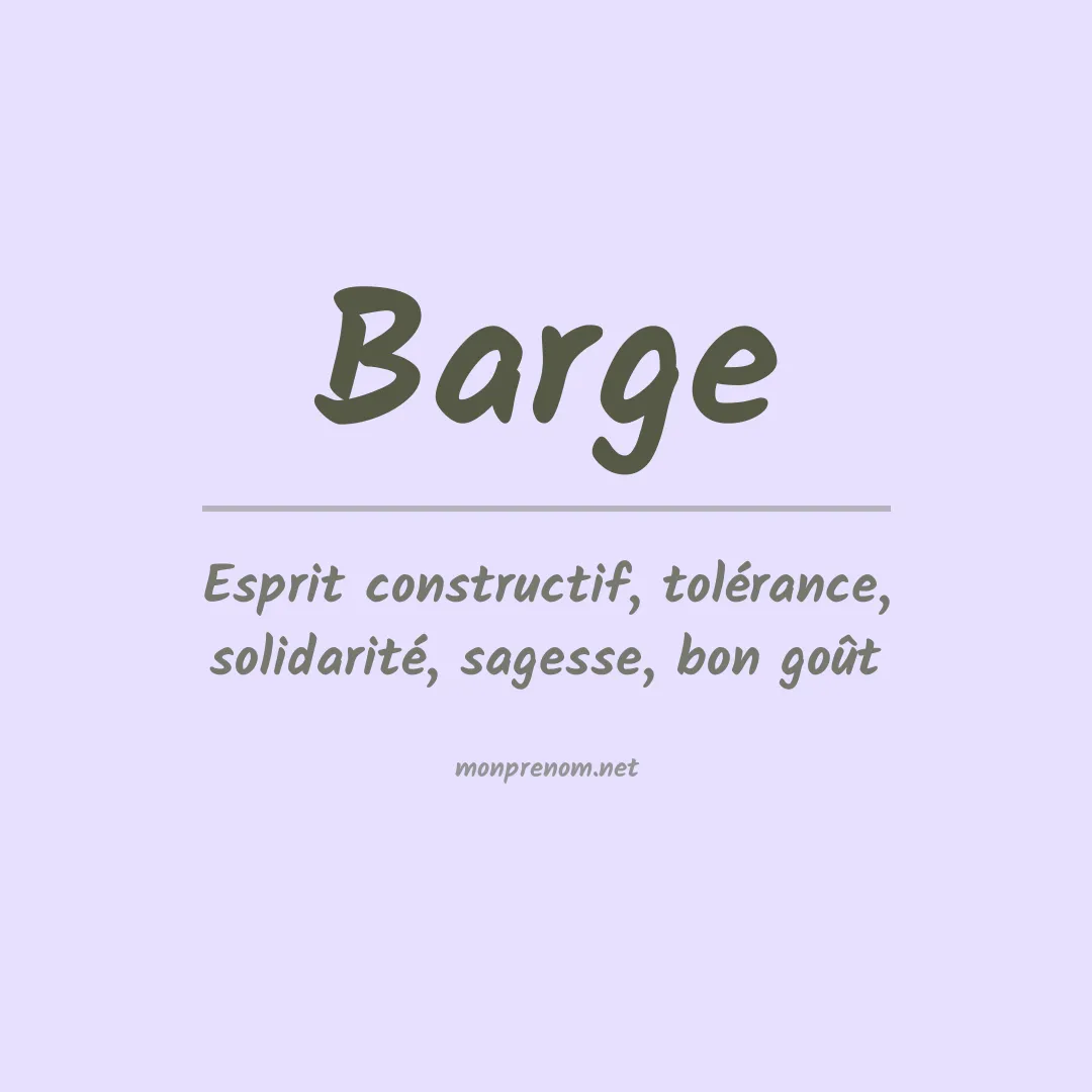 Prénom Barge