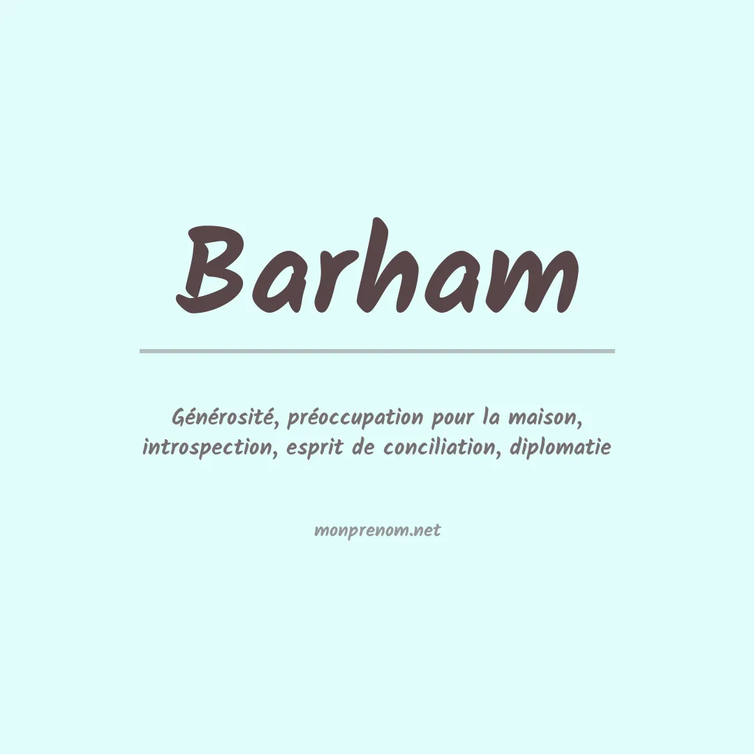 Prénom Barham