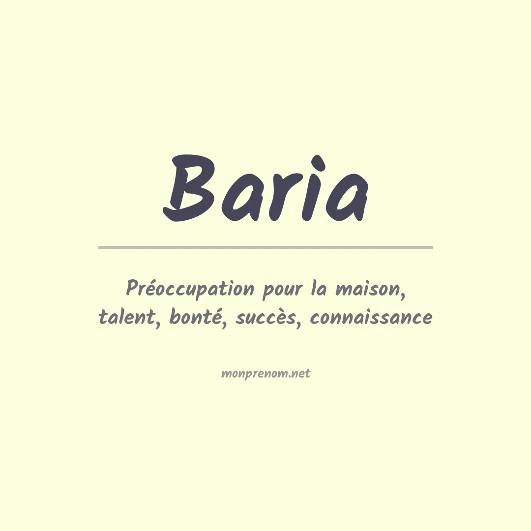 Prénom Baria