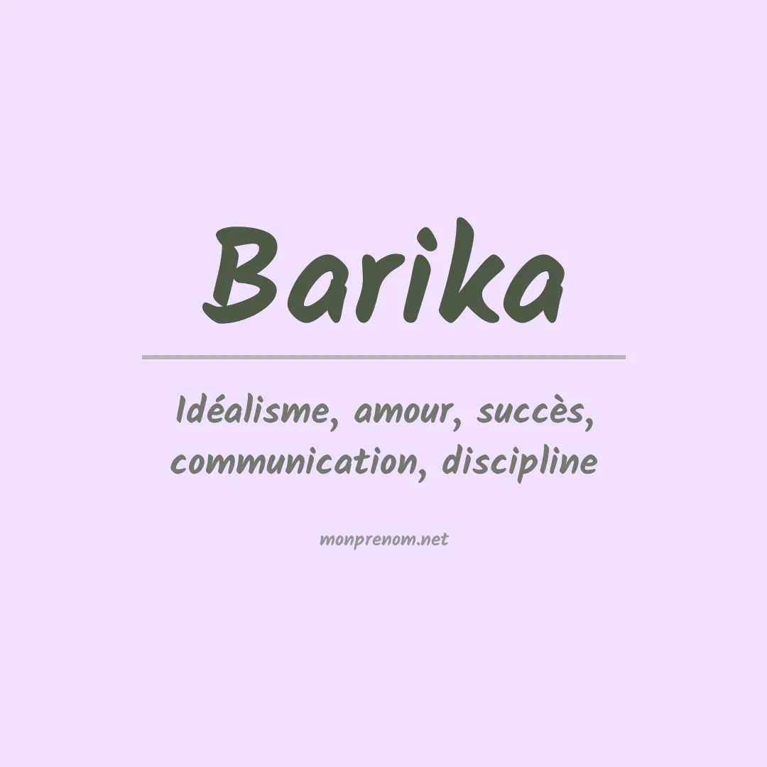 Signification du prénom Barika