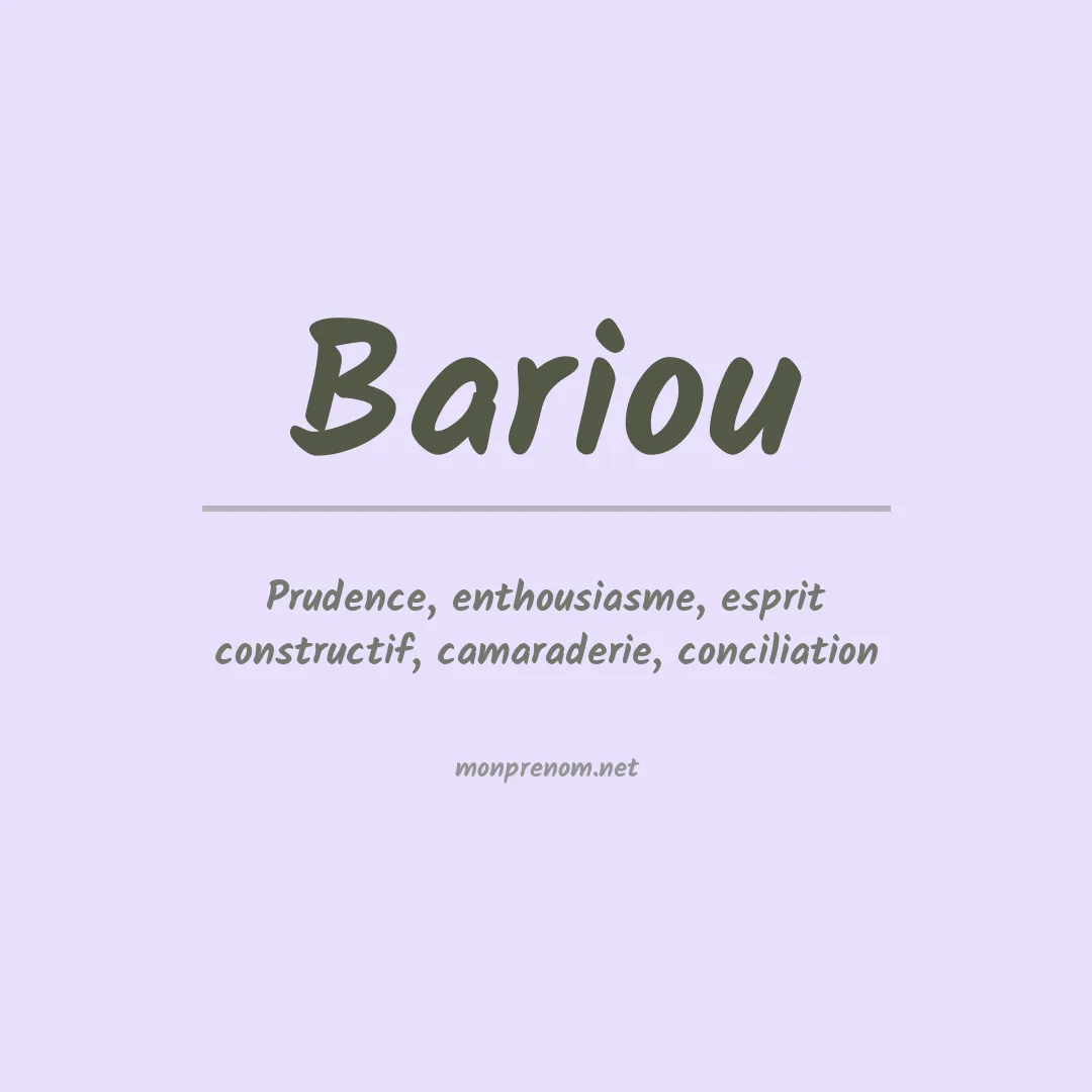 Signification du prénom Bariou
