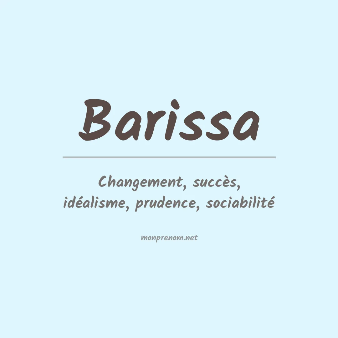 Signification du prénom Barissa