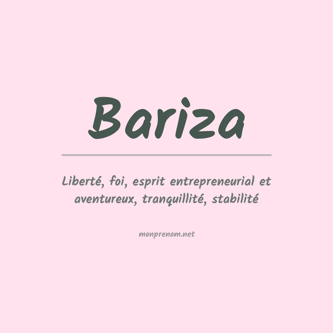 Signification du prénom Bariza