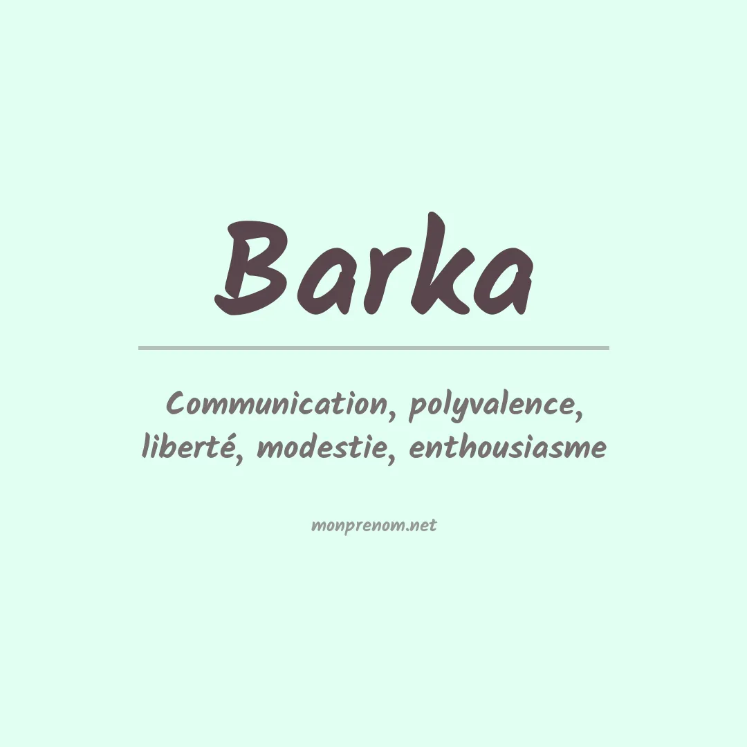 Signification du prénom Barka