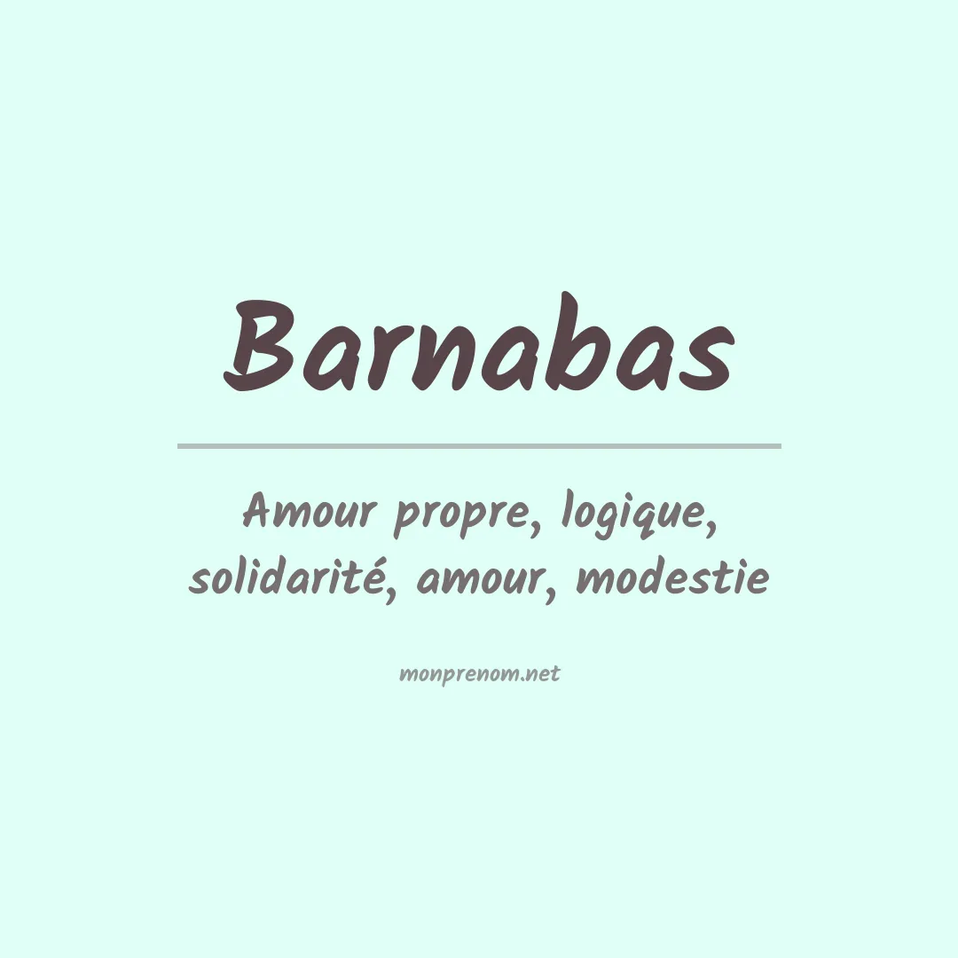 Signification du prénom Barnabas