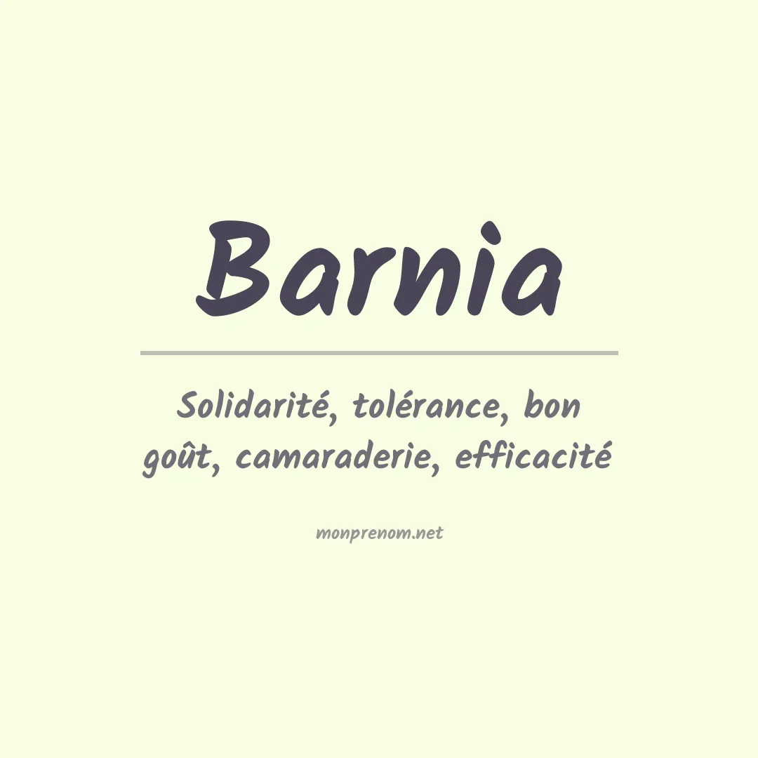 Signification du prénom Barnia
