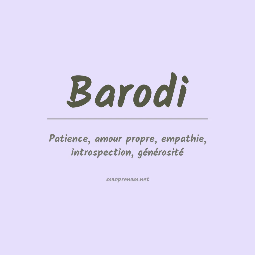 Signification du prénom Barodi