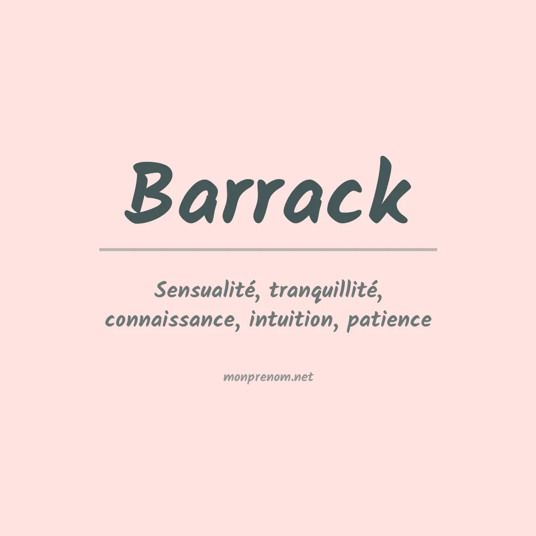 Signification du prénom Barrack